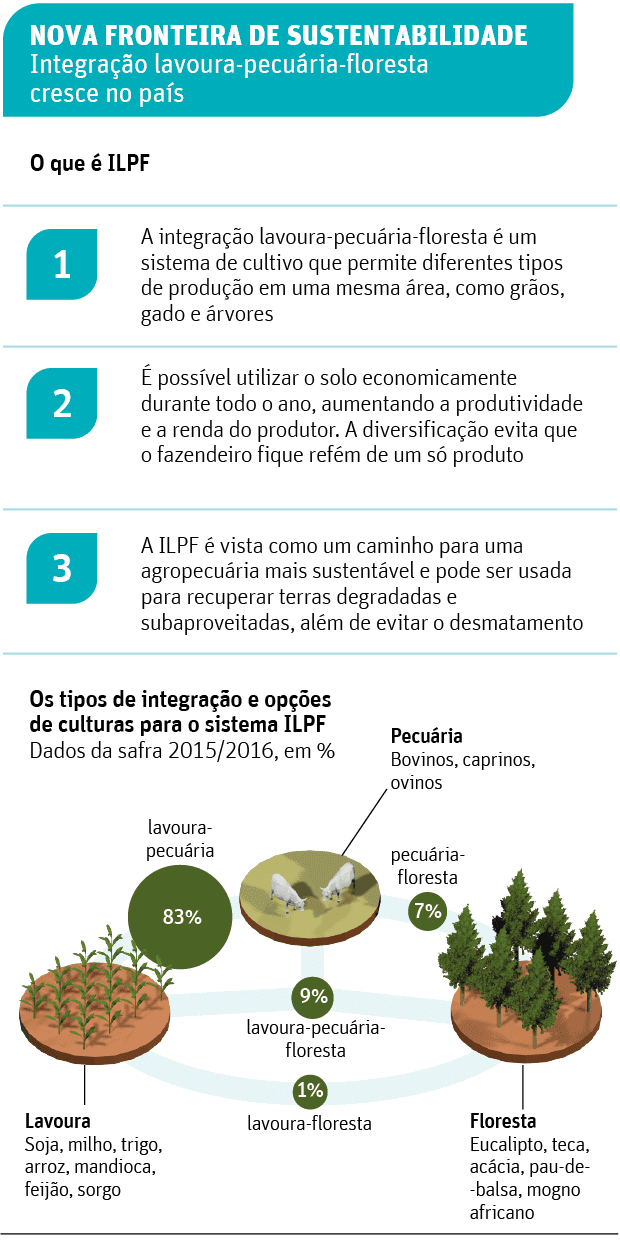 Nova fronteira de sustentabilidadeIntegração lavoura-pecuária-floresta cresce no país